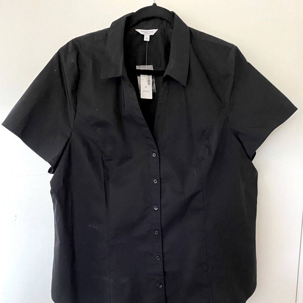 NWT Pennington’s Black short sleeved shirt Size 2X
